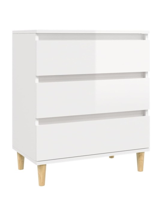 Příborník bílý s vysokým leskem 60x35x70 cm kompozitní dřevo