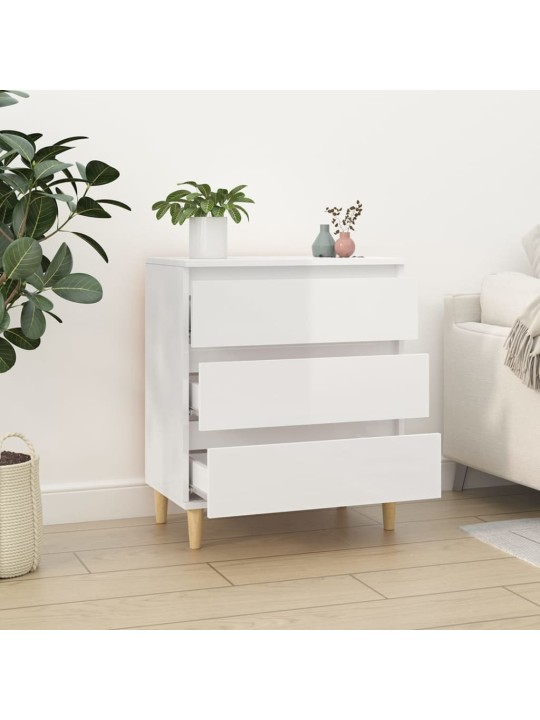 Příborník bílý s vysokým leskem 60x35x70 cm kompozitní dřevo
