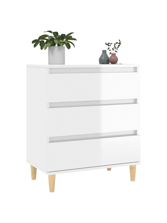 Příborník bílý s vysokým leskem 60x35x70 cm kompozitní dřevo