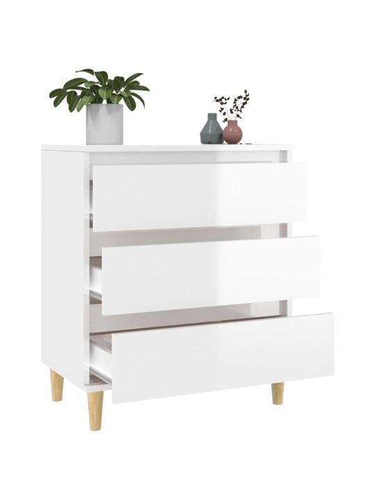 Příborník bílý s vysokým leskem 60x35x70 cm kompozitní dřevo