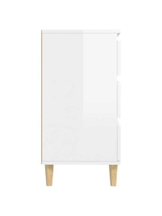 Příborník bílý s vysokým leskem 60x35x70 cm kompozitní dřevo