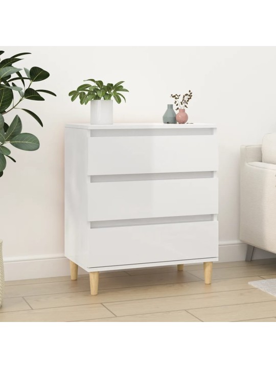 Příborník bílý s vysokým leskem 60x35x70 cm kompozitní dřevo