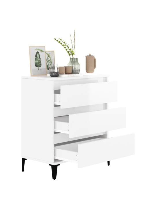 Příborník bílý s vysokým leskem 60x35x70 cm kompozitní dřevo