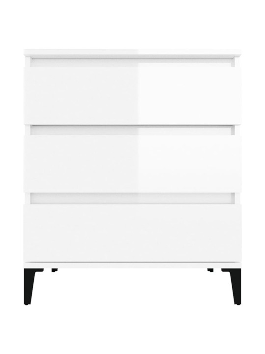 Příborník bílý s vysokým leskem 60x35x70 cm kompozitní dřevo
