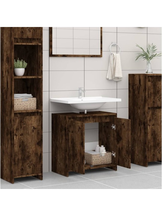 Koupelnová skříňka kouřový dub 60 x 33 x 61 cm kompozitní dřevo
