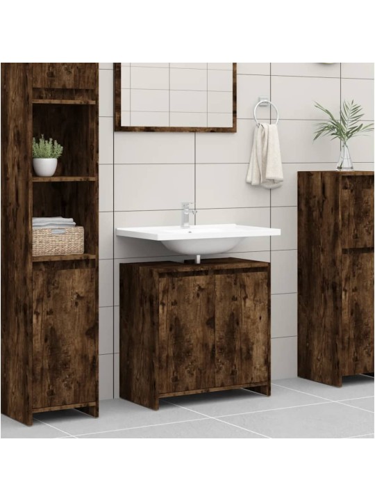 Koupelnová skříňka kouřový dub 60 x 33 x 61 cm kompozitní dřevo
