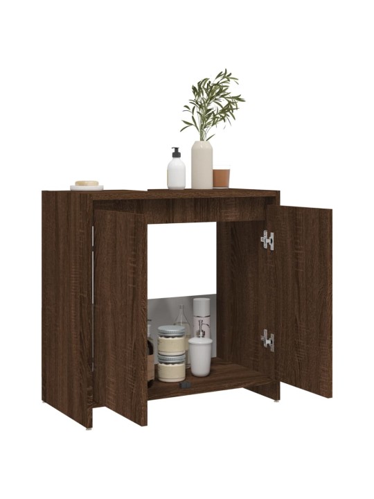 Koupelnová skříňka hnědý dub 60 x 33 x 61 cm kompozitní dřevo