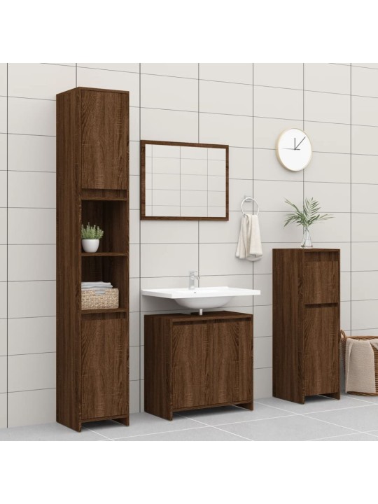 Koupelnová skříňka hnědý dub 60 x 33 x 61 cm kompozitní dřevo