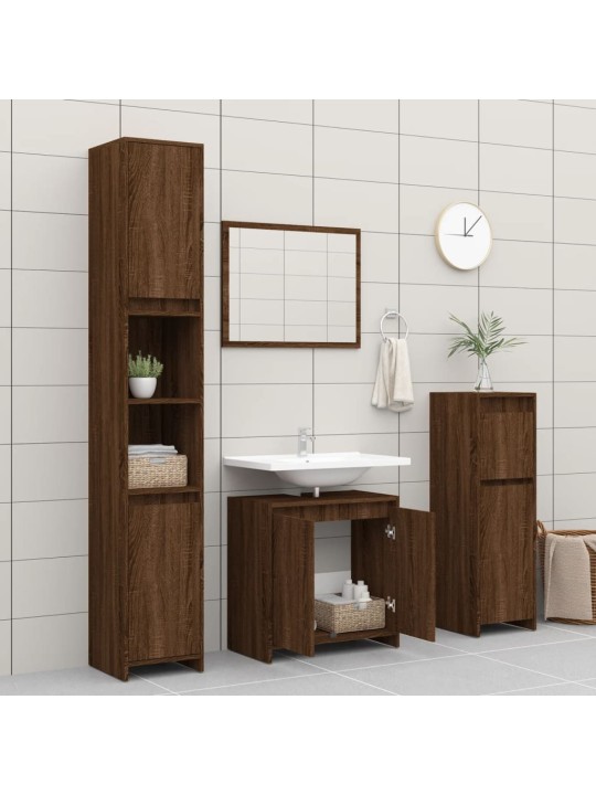 Koupelnová skříňka hnědý dub 60 x 33 x 61 cm kompozitní dřevo