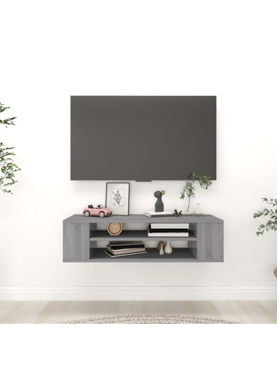 Závěsná tv skříňka šedá sonoma 100x30x26,5 cm kompozitní dřevo