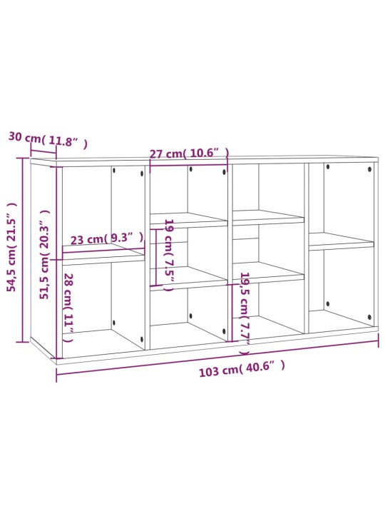 Lavice s botníkem kouřový dub 103x30x54,5 cm kompozitní dřevo