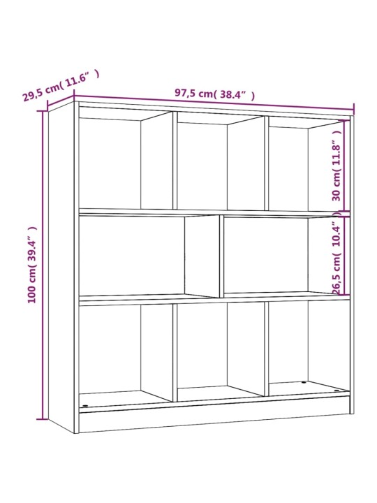 Knihovna kouřový dub 97,5 x 29,5 x 100 cm kompozitní dřevo