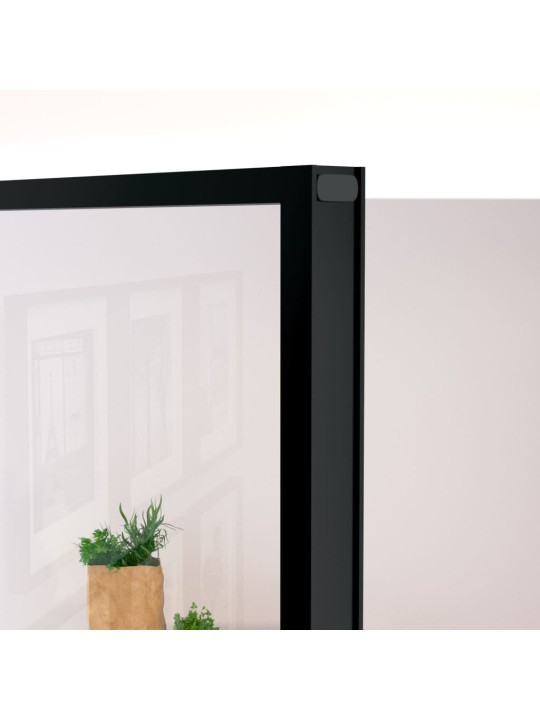 Interiérové dveře černé 76x201,5 cm tvrzené sklo a hliník úzké