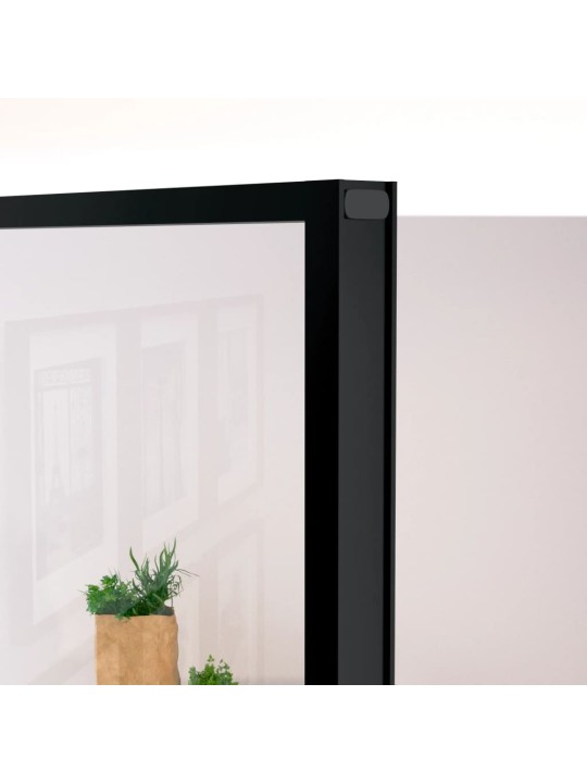 Interiérové dveře černé 102x201,5 cm tvrzené sklo a hliník úzké