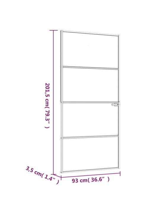Interiérové dveře bílé 93x201,5 cm tvrzené sklo a hliník úzké