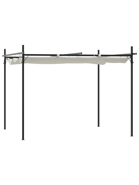 Pergola se zatahovací střechou krémová 295 x 292 x 230 cm