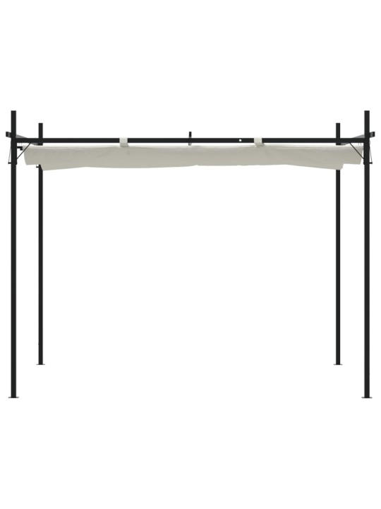 Pergola se zatahovací střechou krémová 295 x 292 x 230 cm