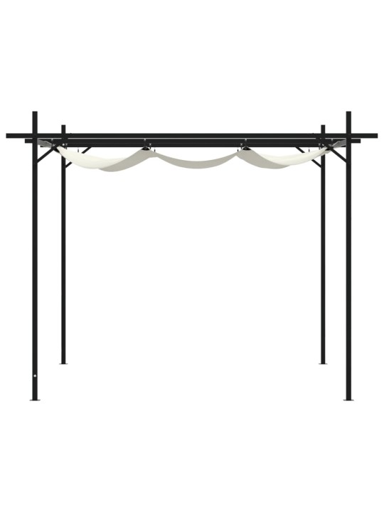Pergola se zatahovací střechou krémová 295 x 292 x 230 cm