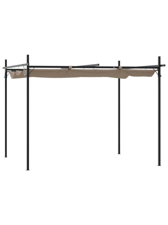 Pergola se zatahovací střechou taupe 295 x 292 x 230 cm