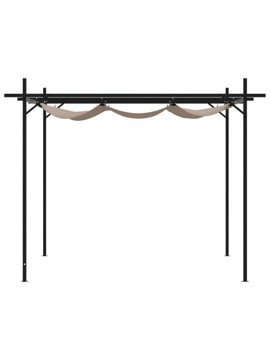 Pergola se zatahovací střechou taupe 295 x 292 x 230 cm