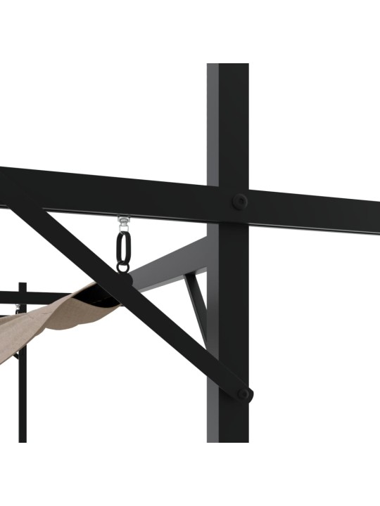 Pergola se zatahovací střechou taupe 295 x 292 x 230 cm
