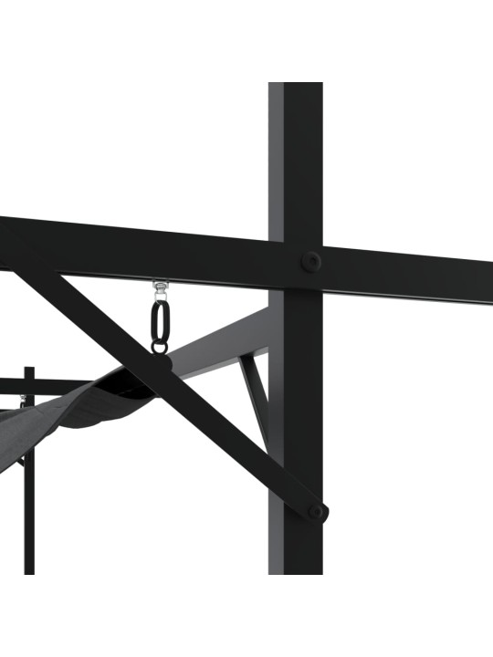 Pergola se zatahovací střechou antracitová 295 x 292 x 230 cm