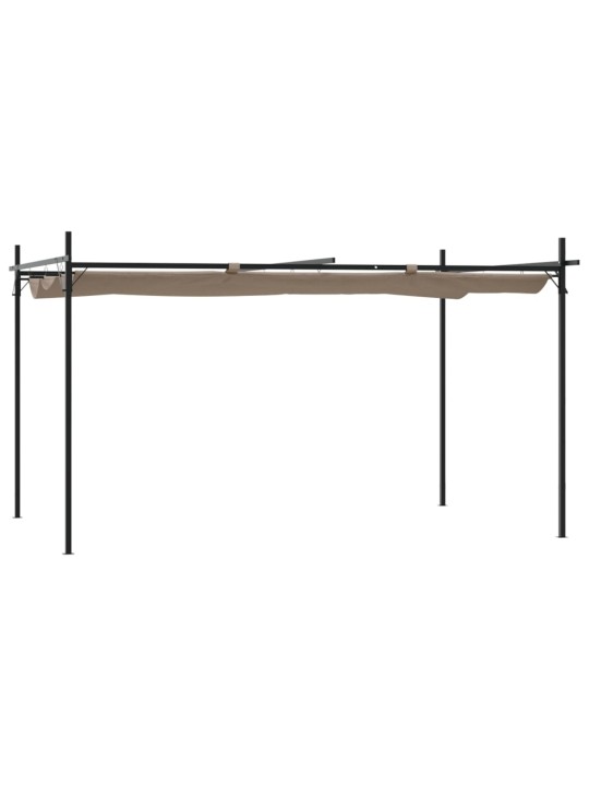 Pergola se zatahovací střechou taupe 395 x 292 x 230 cm