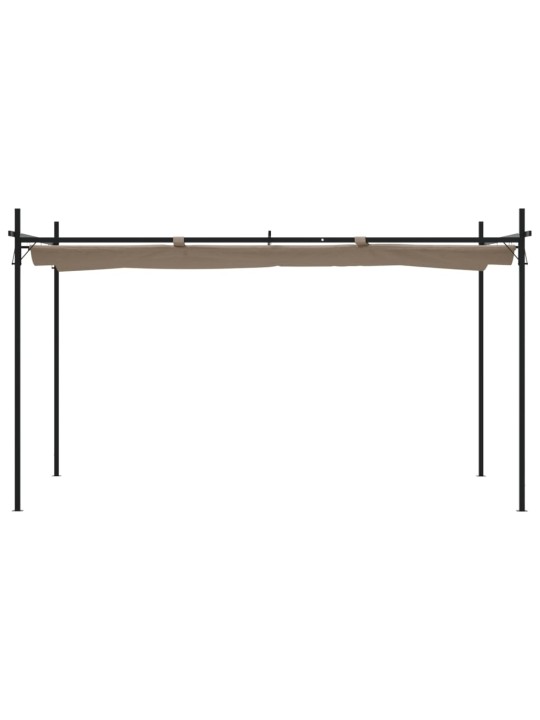 Pergola se zatahovací střechou taupe 395 x 292 x 230 cm