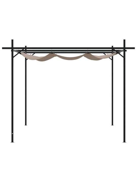 Pergola se zatahovací střechou taupe 395 x 292 x 230 cm