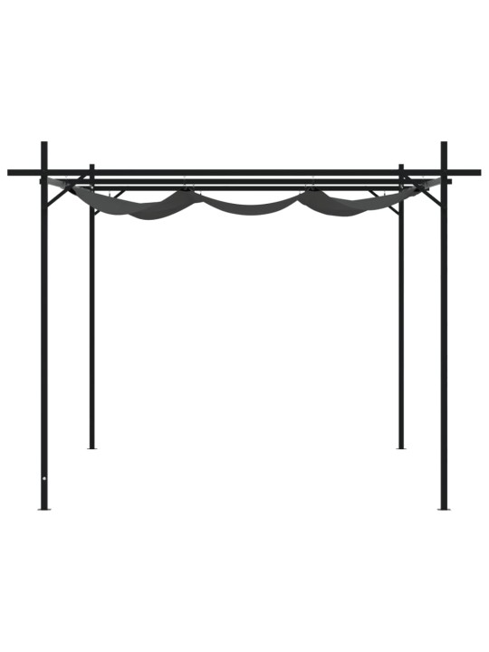 Pergola se zatahovací střechou antracitová 395 x 292 x 230 cm