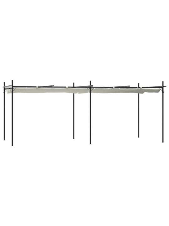 Pergola se zatahovací střechou krémová 589 x 292 x 230 cm
