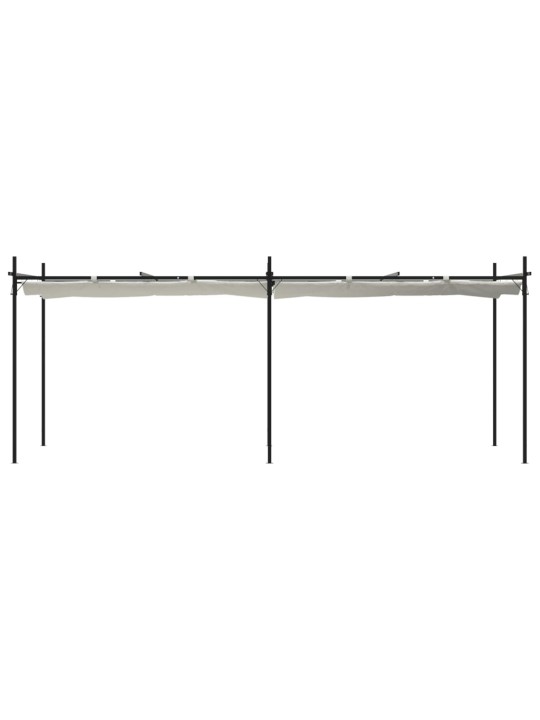 Pergola se zatahovací střechou krémová 589 x 292 x 230 cm