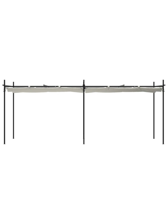 Pergola se zatahovací střechou krémová 589 x 292 x 230 cm