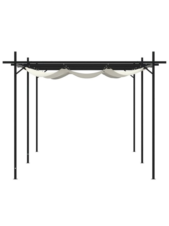Pergola se zatahovací střechou krémová 589 x 292 x 230 cm