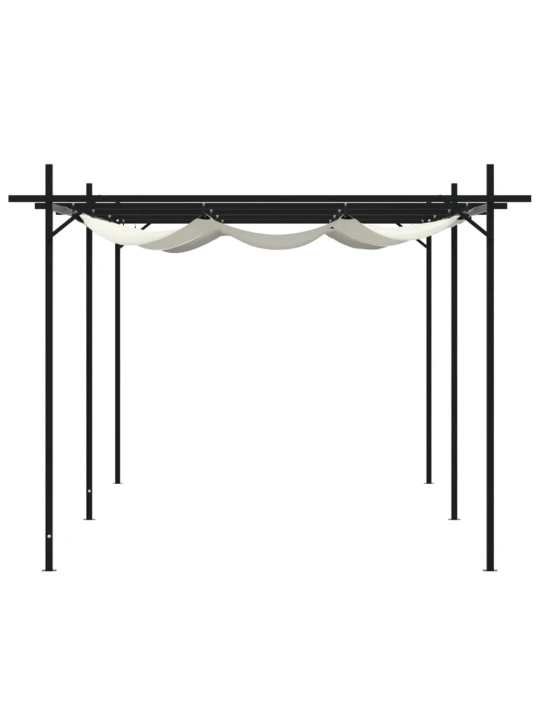 Pergola se zatahovací střechou krémová 589 x 292 x 230 cm