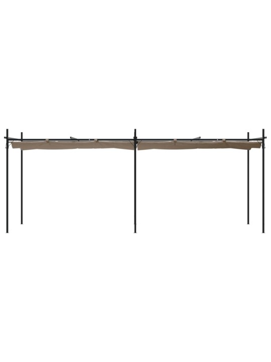 Pergola se zatahovací střechou taupe 589 x 292 x 230 cm