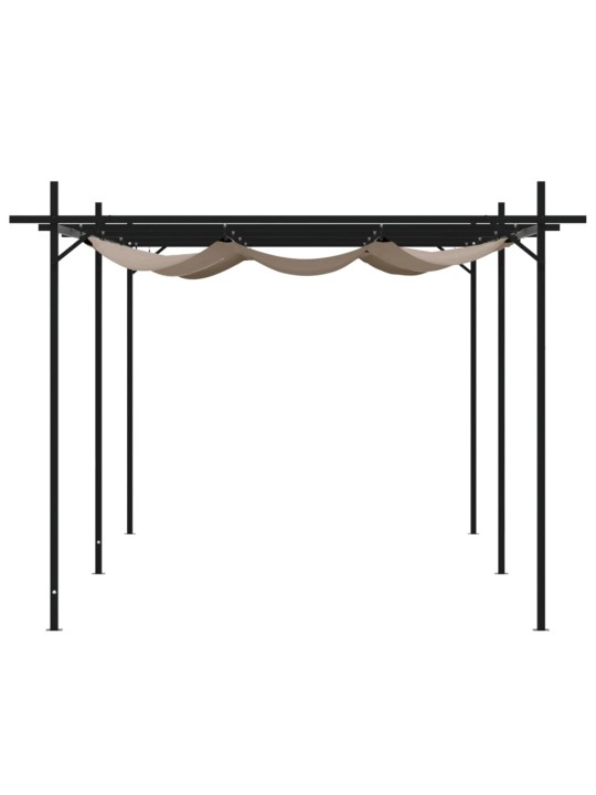 Pergola se zatahovací střechou taupe 589 x 292 x 230 cm