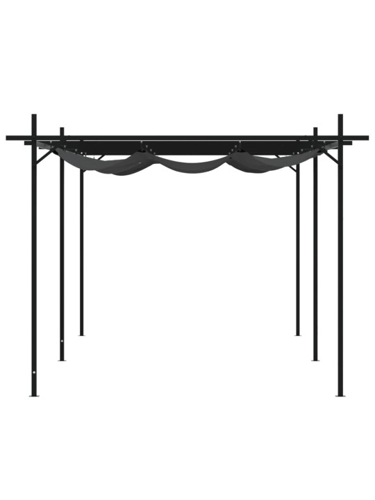 Pergola se zatahovací střechou antracitová 589 x 292 x 230 cm