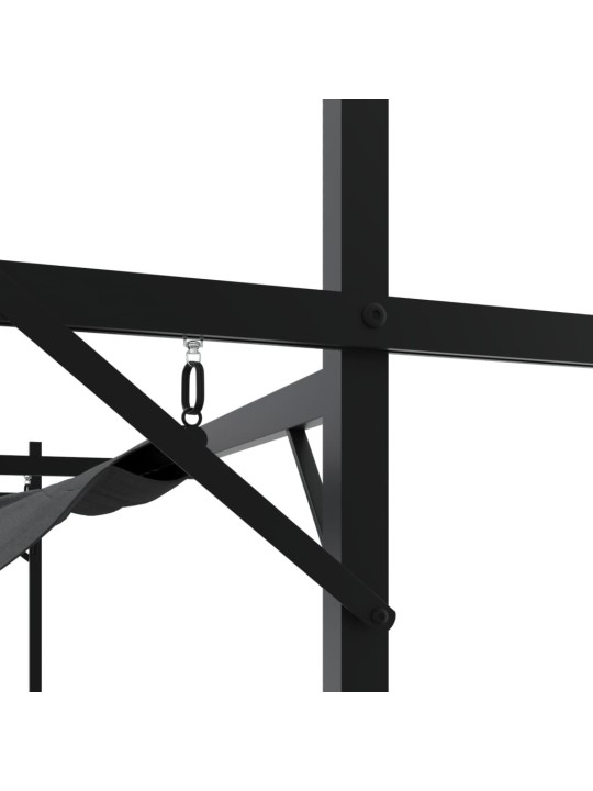 Pergola se zatahovací střechou antracitová 589 x 292 x 230 cm