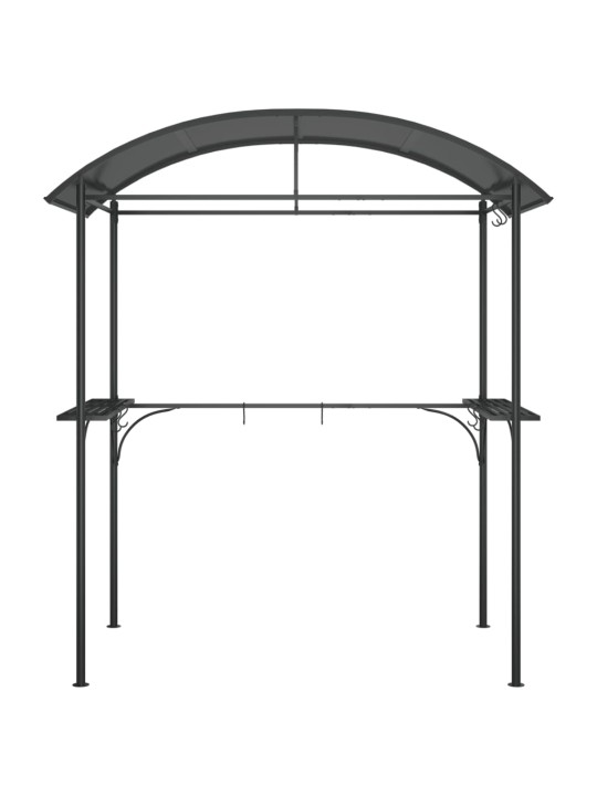 BBQ altán s bočními policemi antracitový 220x115x230 cm ocel