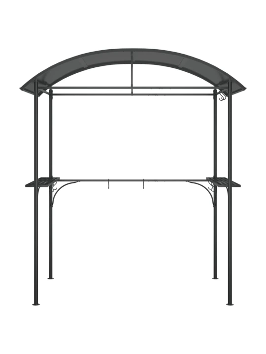 BBQ altán s bočními policemi antracitový 220x115x230 cm ocel