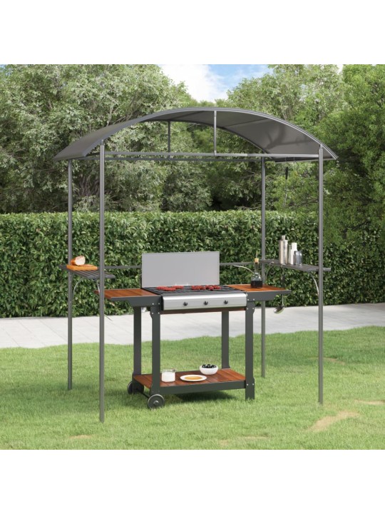 BBQ altán s bočními policemi antracitový 220x115x230 cm ocel