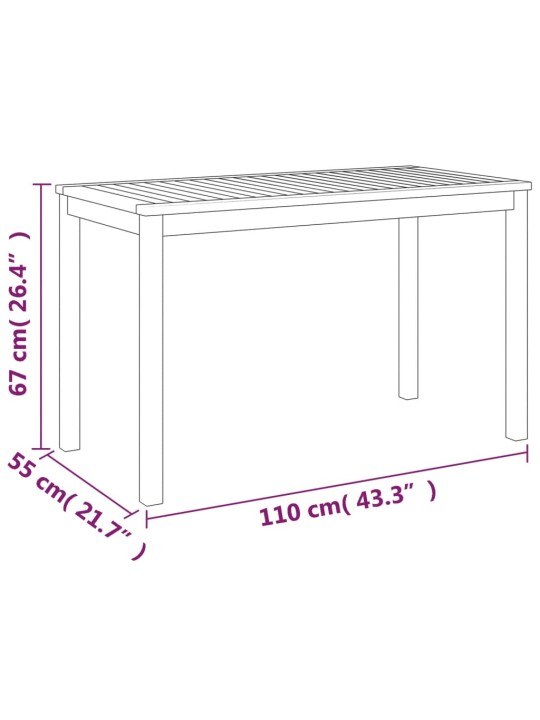 Zahradní stůl 110 x 55 x 67 cm masivní akáciové dřevo
