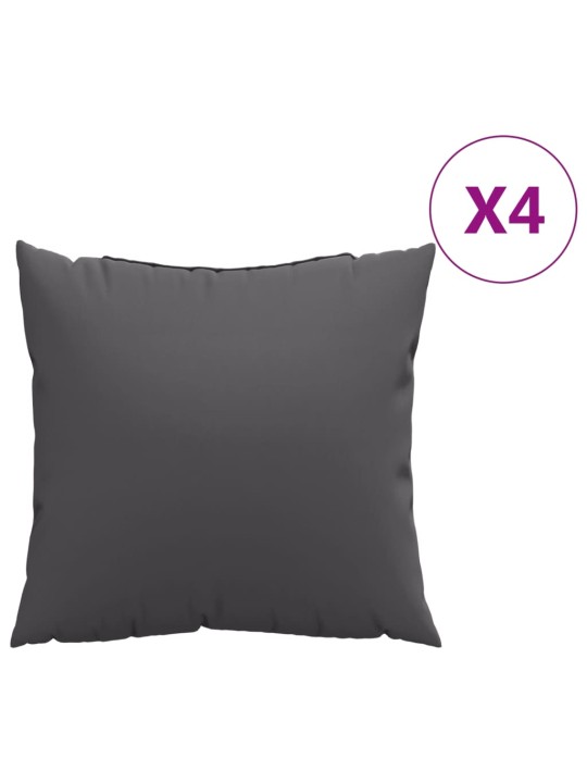 Polštáře na pohovku 4 ks antracitové 40 x 40 cm textil