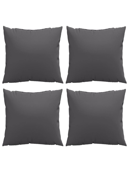 Polštáře na pohovku 4 ks antracitové 40 x 40 cm textil