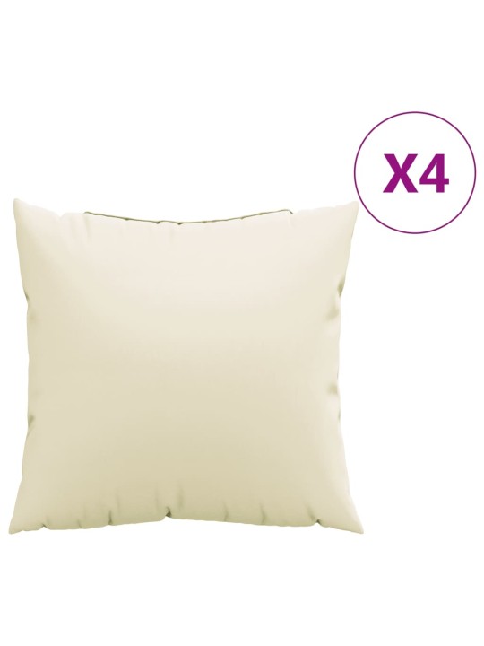 Polštáře na pohovku 4 ks krémové 40 x 40 cm textil