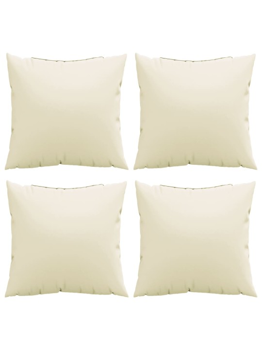 Polštáře na pohovku 4 ks krémové 40 x 40 cm textil