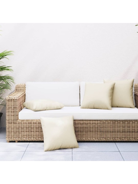 Polštáře na pohovku 4 ks krémové 40 x 40 cm textil