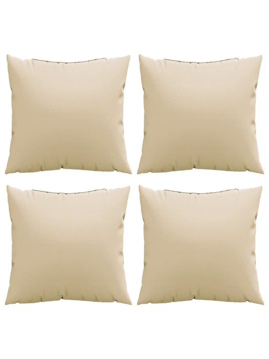 Polštáře na pohovku 4 ks béžové 40 x 40 cm textil