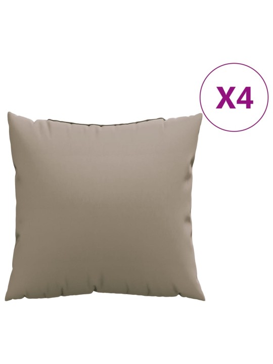 Polštáře na pohovku 4 ks taupe 40 x 40 cm textil